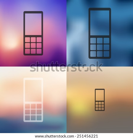 mobile icon on blurred background