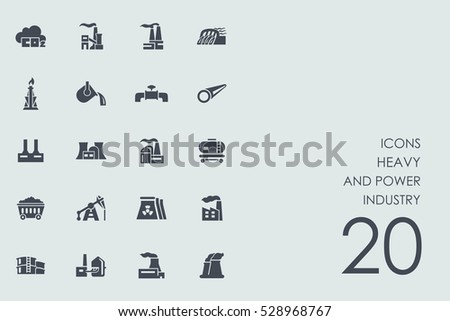 Set of heavy and power industry icons