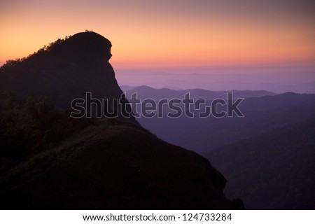 Mountain views,Landscape,Viewpoint on Doi mon jhong. The highest vantage point in Thailand Overlooking the mountains. And sunset, a view that can see both sunrise and sunset ,Nature, Landscape.