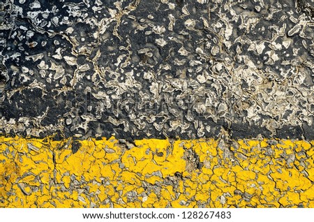 crosswalk yellow and black cracked