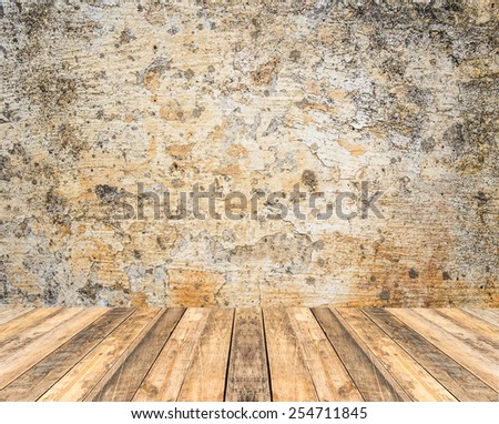 Old wooden floor and grunge texture background