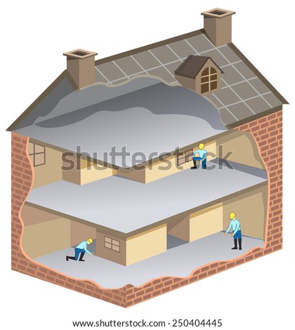 House Maintenance Cut Away Section - Illustration