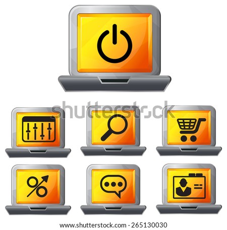 Computer Process Icon Set - Illustration