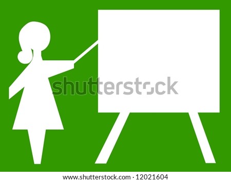 teacher businesswoman pointing board conference