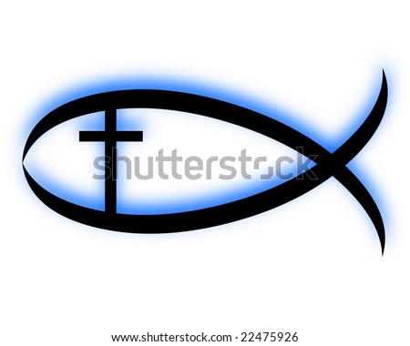 jesus fish with cross. stock photo : Christian fish