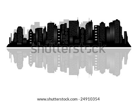 new york skyline cartoon. stock photo : New York city