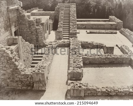 Ruins of the ancient castle of Crete Greece Greek civilization old stone steps
