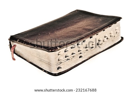 Old sepia antique retro vintage book Bible Scriptures Christian beliefs faith