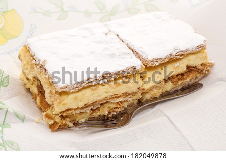 Large slices of pastry cream