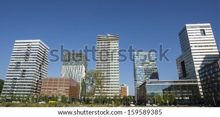 Office Buildings. Skyline Of The South Of Amsterdam, The Netherlands.