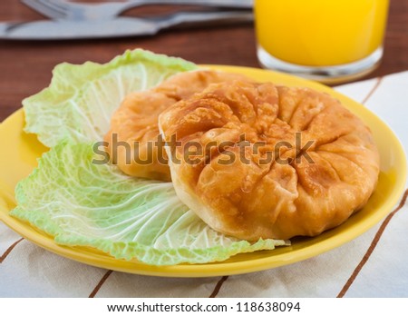 Russian pies with cabbage
