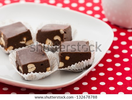 Homemade Chocolate with the hazelnut