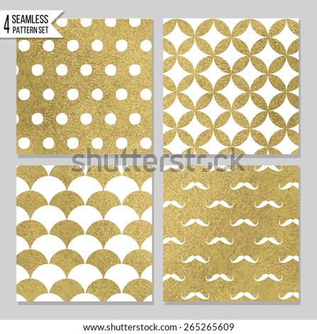 Set of 4 gold seamless patterns Set of 4 gold seamless patterns