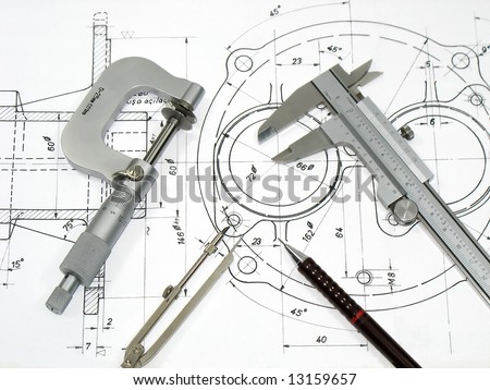 Stock Photos Free on Tools On Technical Drawing Stock Photo 13159657   Shutterstock
