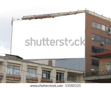 Blank Wallscape Billboard - Including clipping path around blank area.