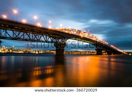 Auckland Harbor Bridge blue hour