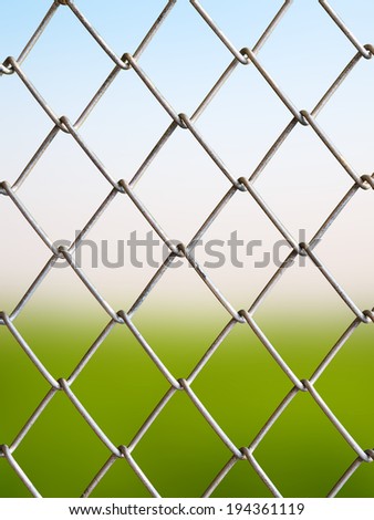 Metal fences, metal fences with the details of the background is Prairie sky.