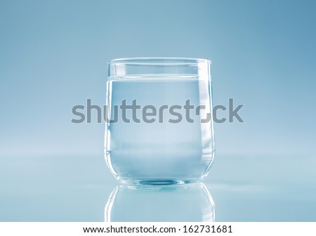half full half empty. Glass of water