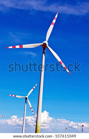 wind turbine of a wind power plant. production of alternative and sustainable energy for electricity generation