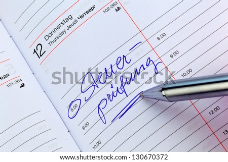 a date is entered in a calendar: tax audit