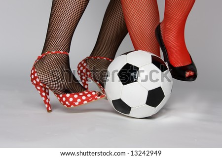 sexy soccer woman with ball