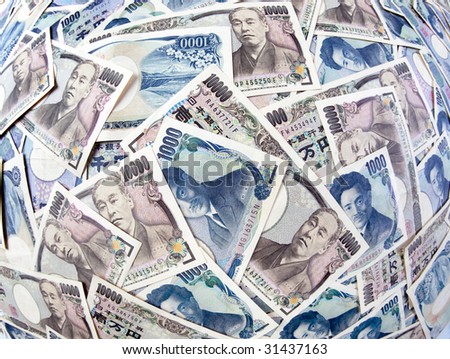 Many of the Japanese yen currency notes