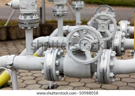 Pipes of an industrial gas line