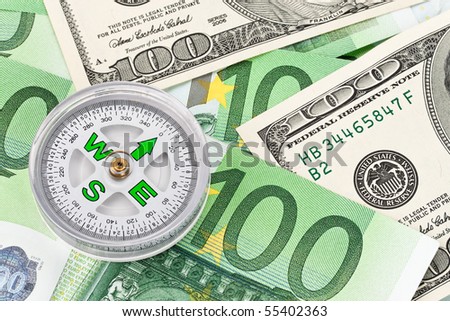 Dollar and Euro notes. Symbol differences Euro Dollar