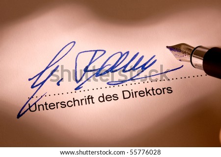 Signature of a director under an official document