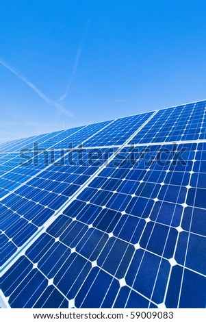 Renewable, alternative solar energy. Solar power plant.