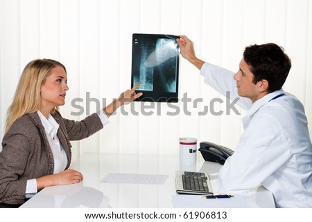 Doctors call. Patient and doctor talking to a doctor's office