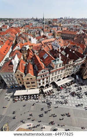 stock photo : Prague, Old Town Square, View from the Town Hall tower