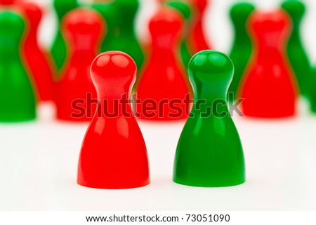 Red and green characters. Coalition government between red and green.