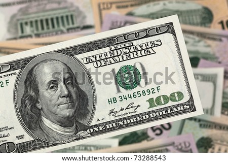 American dollar bills from the U.S. Money from USA