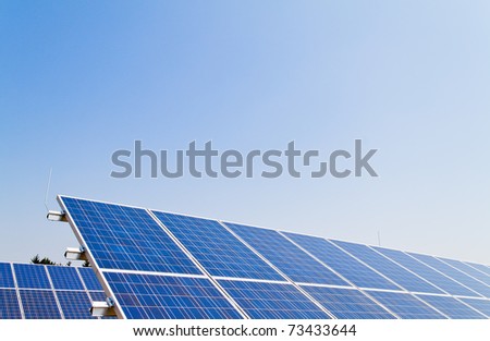 Renewable, alternative solar energy. Solar energy power plant.