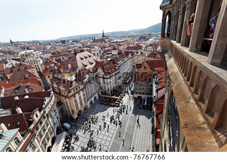 stock photo : Prague, Old Town Square, View from the Town Hall tower