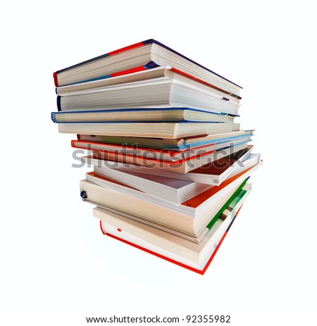a stack of books isolated on white background and shall be exempt