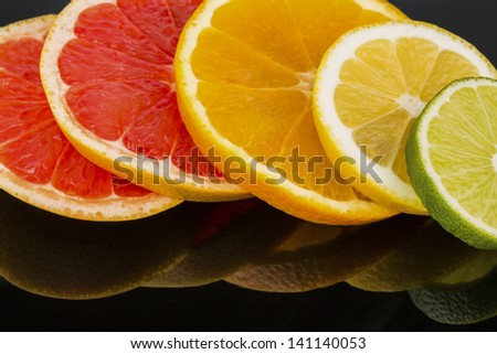 slices of an orange. photo icon for healthy vitamins with fresh fruit