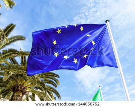 european union flag, symbol photo for partnership, foreign policy, diplomacy