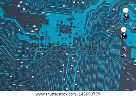 close-up of a circuit board of a computer. photo icon for modern communication
