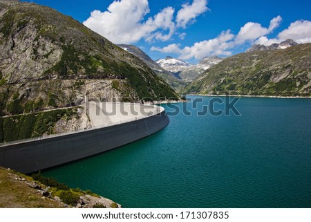 the reservoir for power generation by hydropower in malta, carinthia, austria. memory \