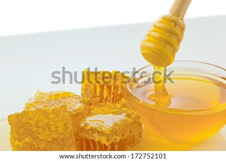 honey against white background. sweet taste everything better