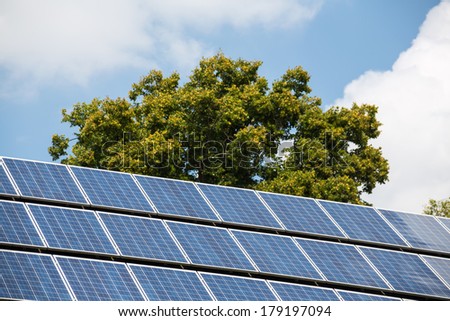 solar cells to generate electricity from solar energy. symbolic photo for alternative energy and environmental protection