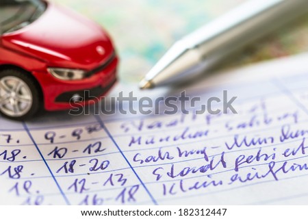 log book for a car. for commuter tax and revenue office.