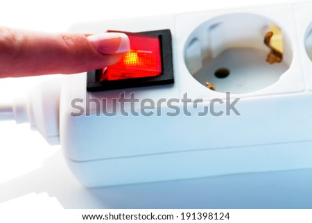 a manual switch for the electric current. symbolic photo for problems in the energy