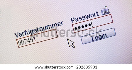 on the monitor of a computer, the password is when logging in online banking queried ..