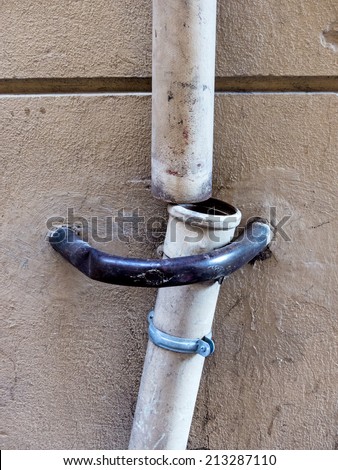 defective drainage pipes, symbolic photo for breakdown, problems, errors