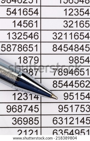 a calculator is on a balance sheet numbers are statistics. photo icon for sales, profit and cost.