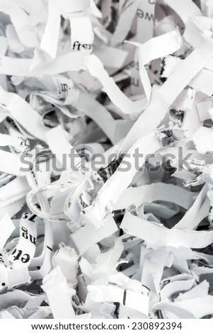 shredded paper, symbolic photo for data destruction, documentation and legacy