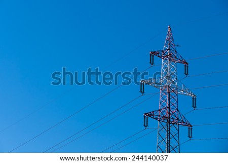 pylon red and white, a symbol of power, power, electromagnetic